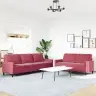 Divdaļīgs Dīvānu Komplekts Ar Spilveniem, Vīnsarkans Samts Vidaxl