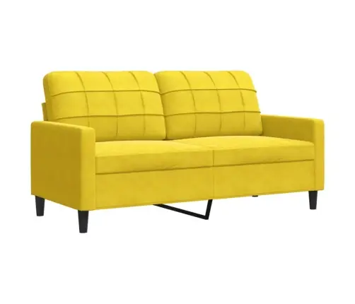 2-Osaline Diivanikomplekt Patjadega, Kollane, Samet