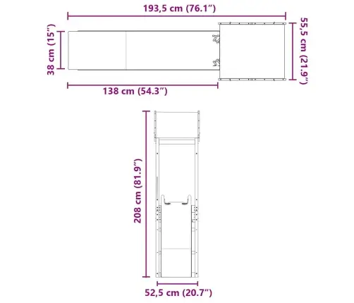 Lauko Žaidimų Aikštelės Komplektas, Pušies Medienos Masyvas