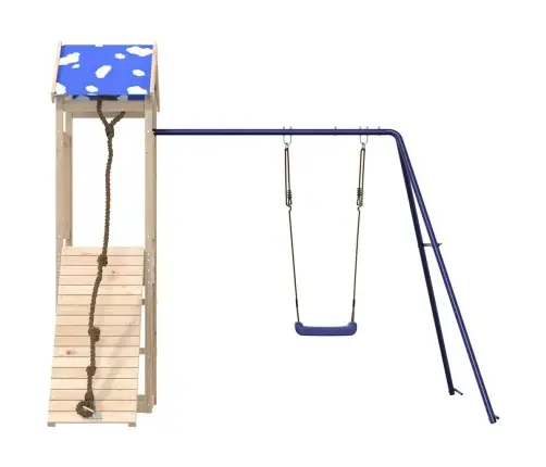 Lauko Žaidimų Aikštelės Komplektas, Pušies Medienos Masyvas