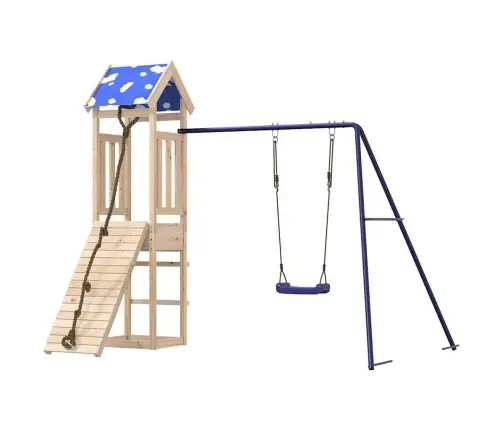 Lauko Žaidimų Aikštelės Komplektas, Pušies Medienos Masyvas