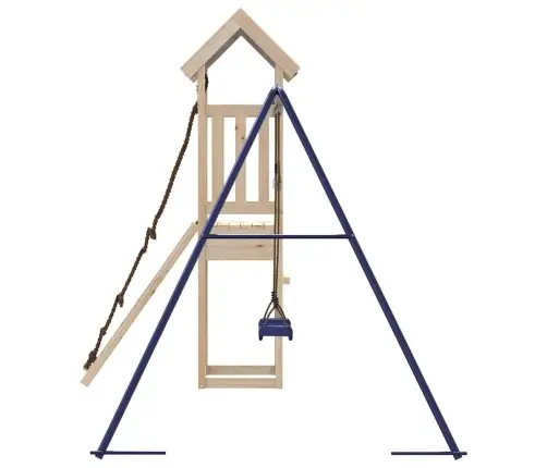 Lauko Žaidimų Aikštelės Komplektas, Pušies Medienos Masyvas