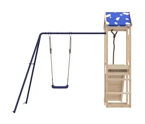 Lauko Žaidimų Aikštelės Komplektas, Pušies Medienos Masyvas