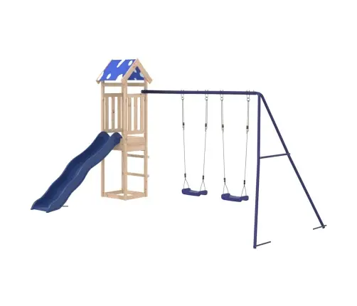 Lauko Žaidimų Aikštelės Komplektas, Pušies Medienos Masyvas