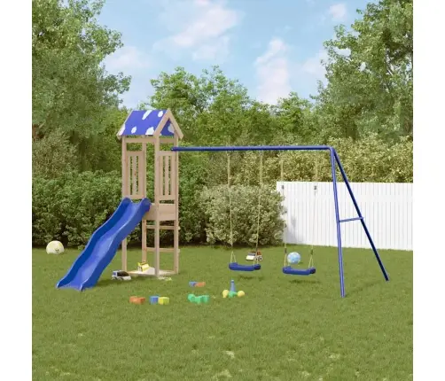 Lauko Žaidimų Aikštelės Komplektas, Pušies Medienos Masyvas