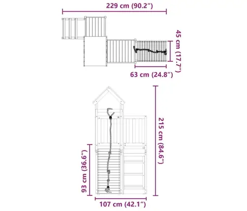 Āra Rotaļu Laukums, Impregnēts Priedes Koks Vidaxl
