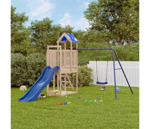 Lauko Žaidimų Aikštelės Komplektas, Pušies Medienos Masyvas