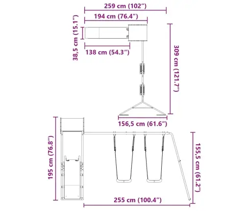 Āra Rotaļu Laukums, Impregnēts Priedes Koks Vidaxl