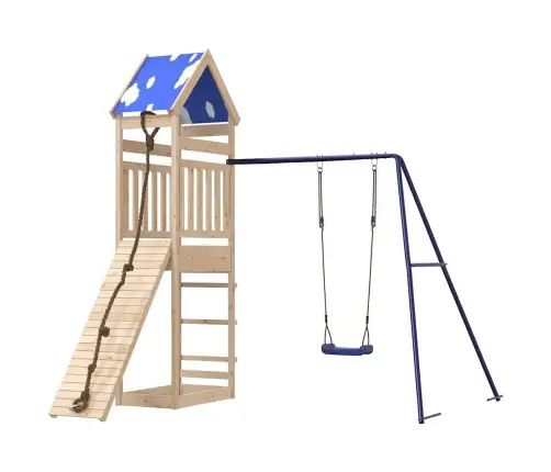 Lauko Žaidimų Aikštelės Komplektas, Pušies Medienos Masyvas