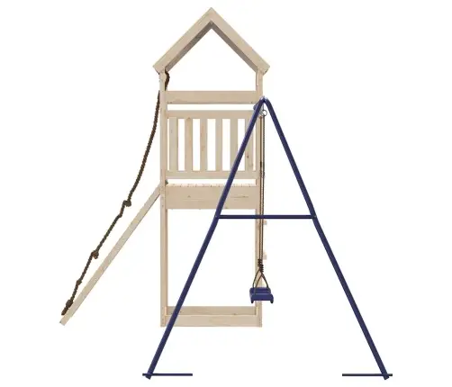 Lauko Žaidimų Aikštelės Komplektas, Pušies Medienos Masyvas