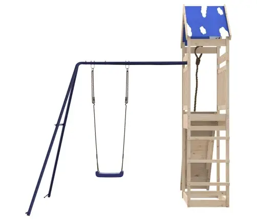 Lauko Žaidimų Aikštelės Komplektas, Pušies Medienos Masyvas