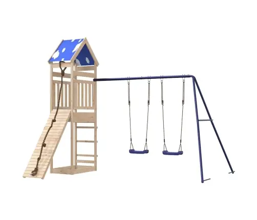 Lauko Žaidimų Aikštelės Komplektas, Pušies Medienos Masyvas