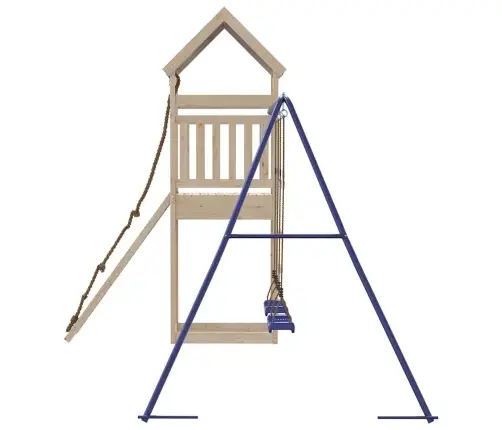 Lauko Žaidimų Aikštelės Komplektas, Pušies Medienos Masyvas