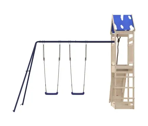 Lauko Žaidimų Aikštelės Komplektas, Pušies Medienos Masyvas