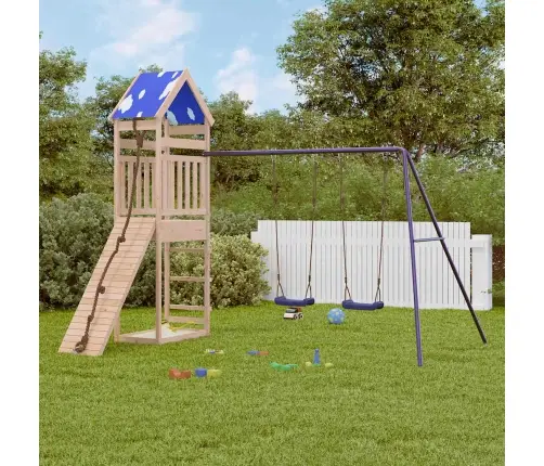 Lauko Žaidimų Aikštelės Komplektas, Pušies Medienos Masyvas