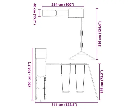 Āra Rotaļu Laukums, Impregnēts Priedes Koks Vidaxl
