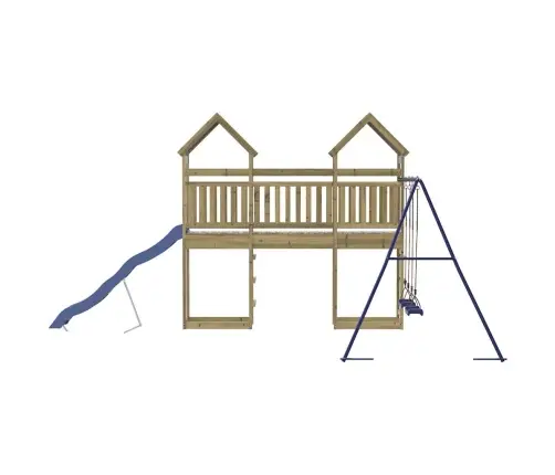 Lauko Žaidimų Aikštelės Komplektas, Impregnuota Pušies Mediena