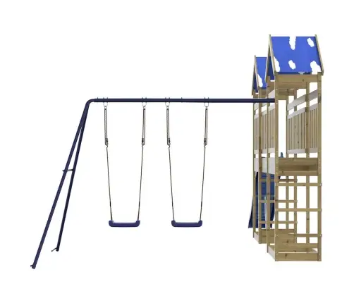 Lauko Žaidimų Aikštelės Komplektas, Impregnuota Pušies Mediena