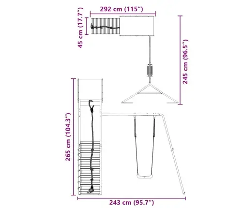 Āra Rotaļu Laukums, Duglasa Egles Masīvkoks Vidaxl