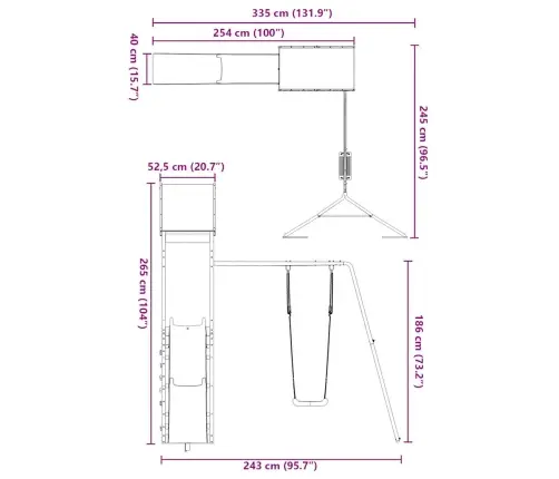 Āra Rotaļu Laukums, Impregnēts Priedes Koks Vidaxl