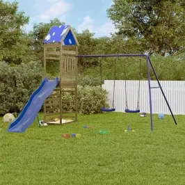 Lauko Žaidimų Aikštelės Komplektas, Impregnuota Pušies Mediena