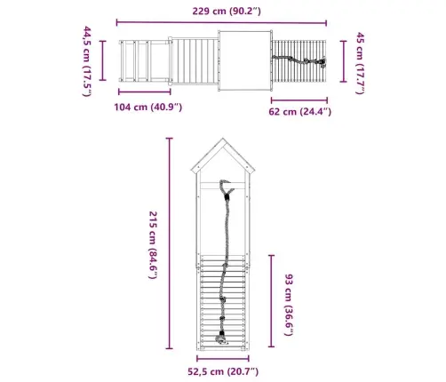 Lauko Žaidimų Aikštelės Komplektas, Douglas Eglės Masyvas