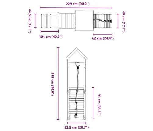 Āra Rotaļu Laukums, Impregnēts Priedes Koks Vidaxl