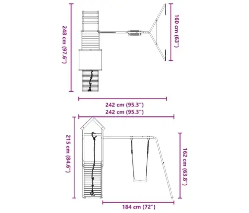 Āra Rotaļu Laukums, Impregnēts Priedes Koks Vidaxl