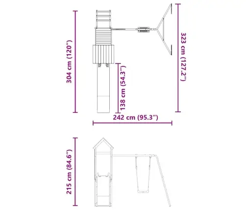 Āra Rotaļu Laukums, Impregnēts Priedes Koks Vidaxl