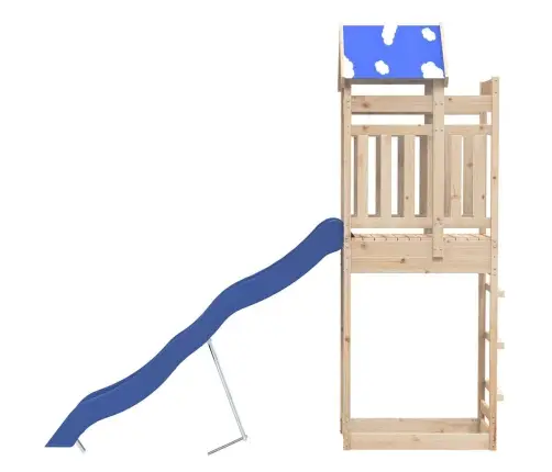 Lauko Žaidimų Aikštelės Komplektas, Pušies Medienos Masyvas