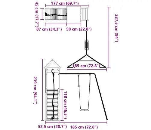 Āra Rotaļu Laukums, Duglasa Egles Masīvkoks Vidaxl
