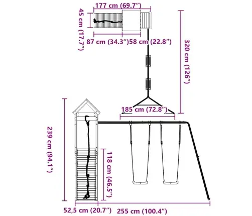 Āra Rotaļu Laukums, Duglasa Egles Masīvkoks Vidaxl