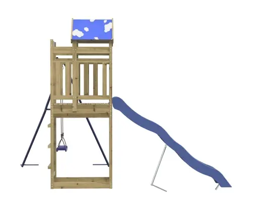 Lauko Žaidimų Aikštelės Komplektas, Impregnuota Pušies Mediena