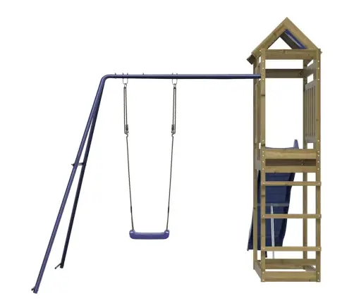 Lauko Žaidimų Aikštelės Komplektas, Impregnuota Pušies Mediena