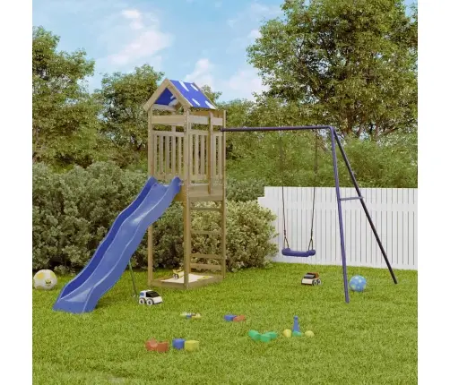 Lauko Žaidimų Aikštelės Komplektas, Impregnuota Pušies Mediena