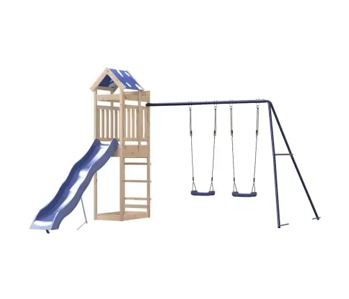 Lauko Žaidimų Aikštelės Komplektas, Pušies Medienos Masyvas