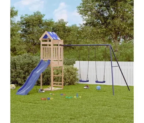 Lauko Žaidimų Aikštelės Komplektas, Pušies Medienos Masyvas