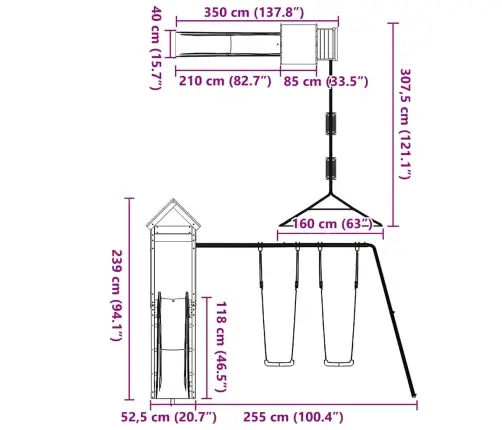 Āra Rotaļu Laukums, Duglasa Egles Masīvkoks Vidaxl