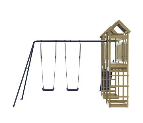 Lauko Žaidimų Aikštelės Komplektas, Impregnuota Pušies Mediena