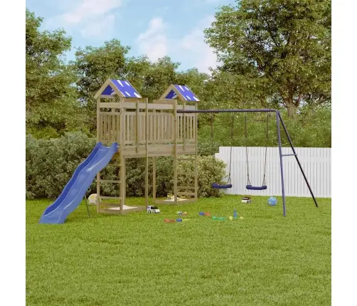 Lauko Žaidimų Aikštelės Komplektas, Impregnuota Pušies Mediena