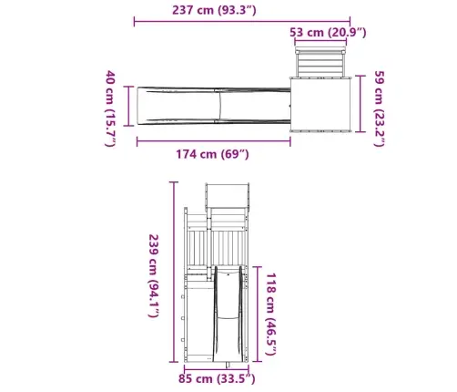 Āra Rotaļu Laukums, Impregnēts Priedes Koks Vidaxl