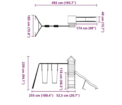 Āra Rotaļu Laukums, Duglasa Egles Masīvkoks Vidaxl