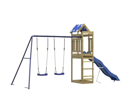 Lauko Žaidimų Aikštelės Komplektas, Impregnuota Pušies Mediena