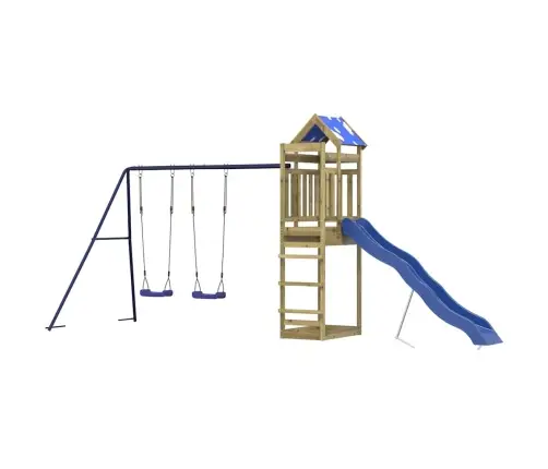 Lauko Žaidimų Aikštelės Komplektas, Impregnuota Pušies Mediena