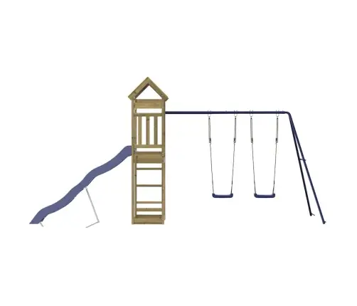 Lauko Žaidimų Aikštelės Komplektas, Impregnuota Pušies Mediena