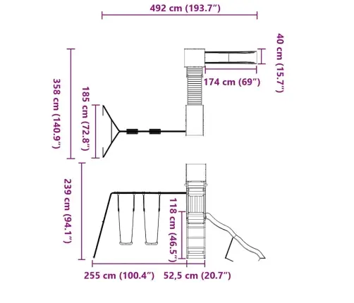 Āra Rotaļu Laukums, Duglasa Egles Masīvkoks Vidaxl