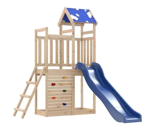 Lauko Žaidimų Aikštelės Komplektas, Pušies Medienos Masyvas