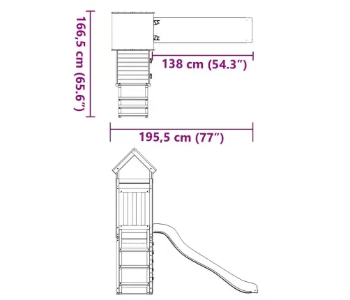 Āra Rotaļu Laukums, Impregnēts Priedes Koks Vidaxl