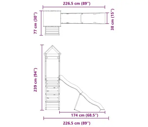 Āra Rotaļu Laukums, Impregnēts Priedes Koks Vidaxl