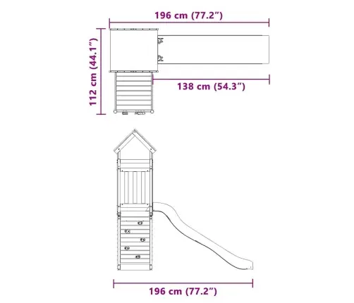 Āra Rotaļu Laukums, Impregnēts Priedes Koks Vidaxl